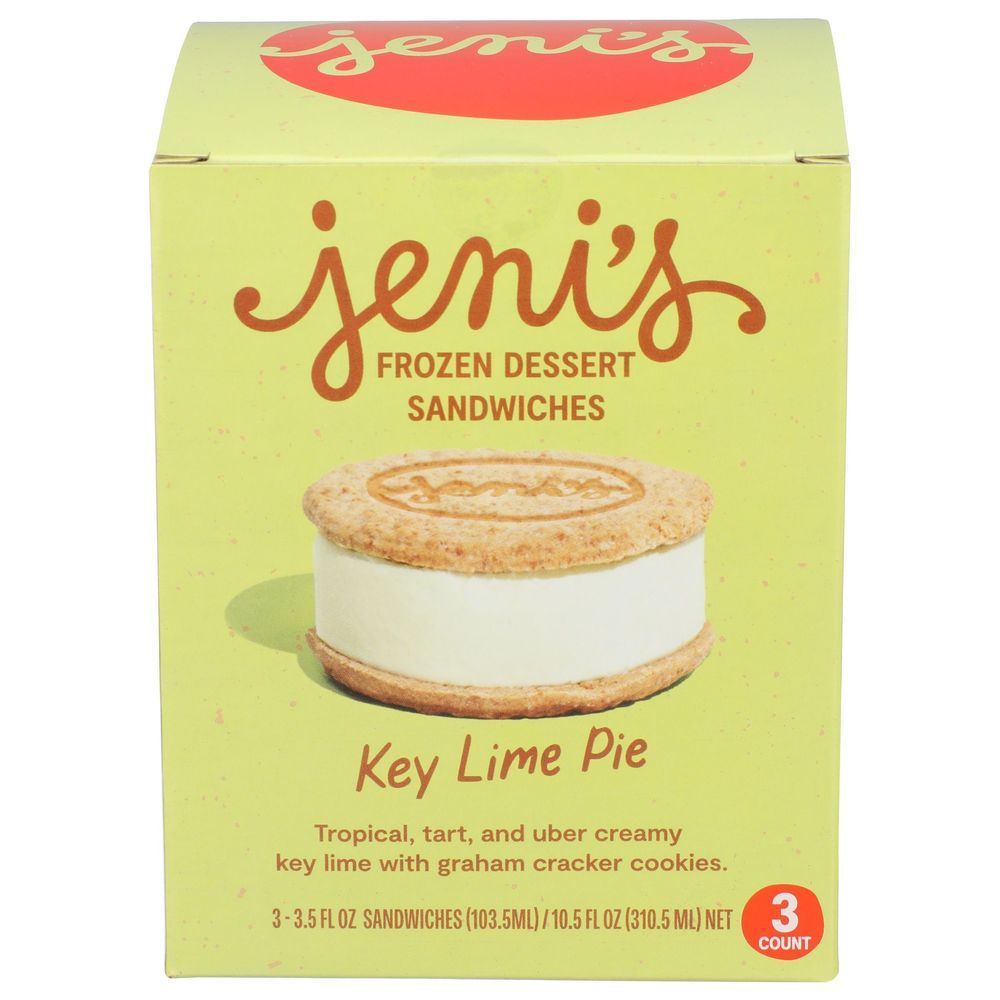 Jenis Key Lime Pie Ice Cream Sandwich, 3.5 Fluid Ounce -- 24 Per Case