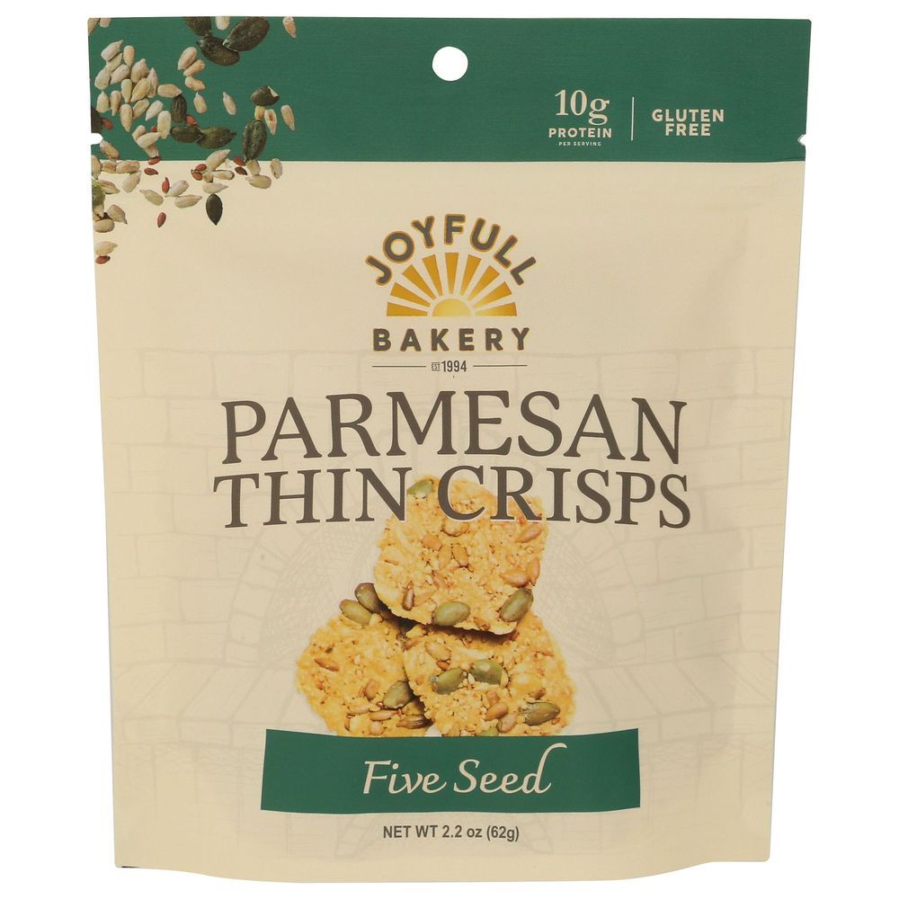 Joyfull Bakery Five Seed Parmesan Thin Crisps, 2.2 Ounce -- 12 Per Case
