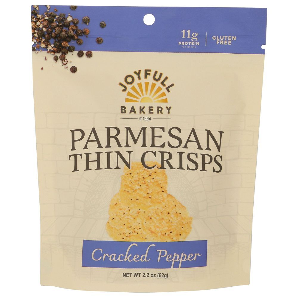 Joyfull Bakery Cracked Pepper Parmesan Thin Crisps, 2.2 Ounce -- 12 Per Case