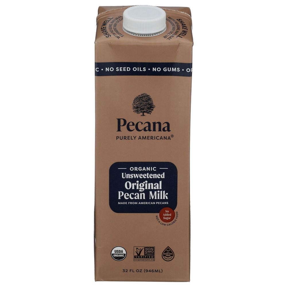 Pecana Purely Americana Organic Unsweetened Original Pecan Milk, 32 Fluid Ounce -- 6 Per Case