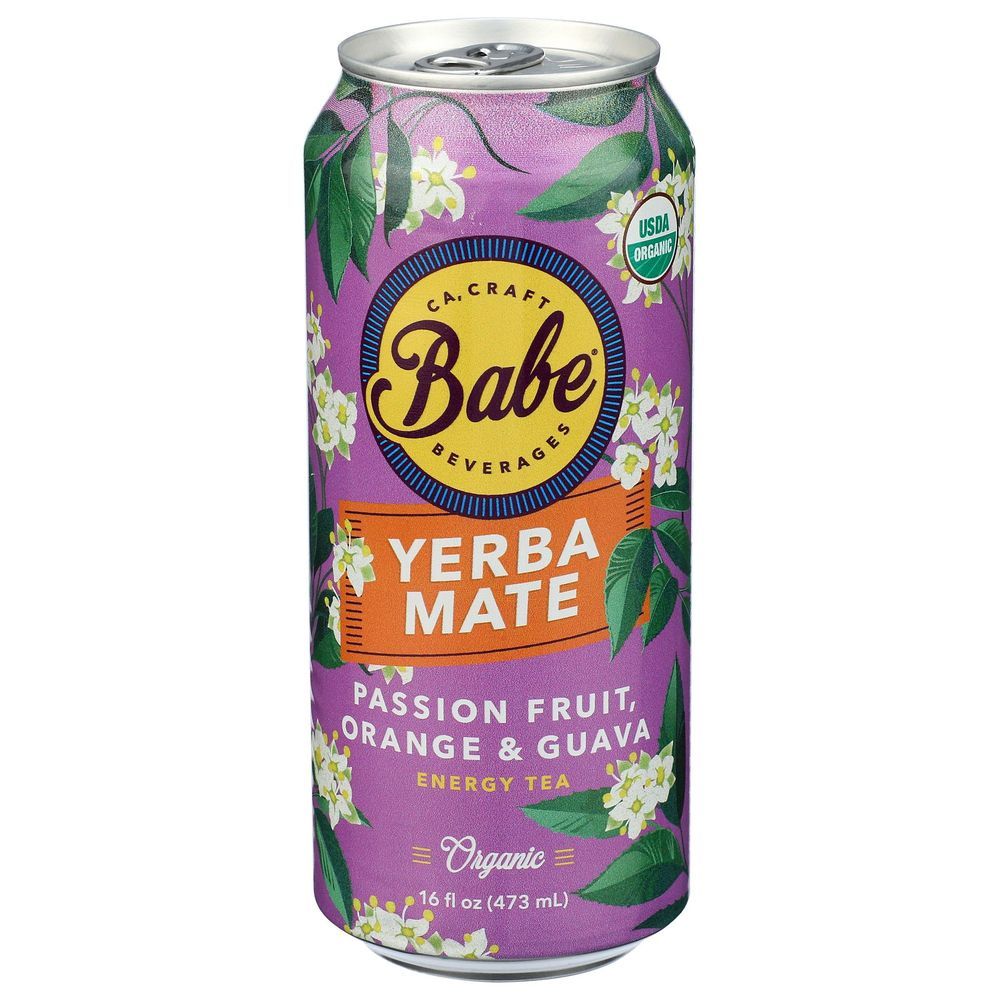 Babe Beverages Organic Passion Fruit Orange And Guava Yerba Mate, 16 Fluid Ounce -- 12 Per Case