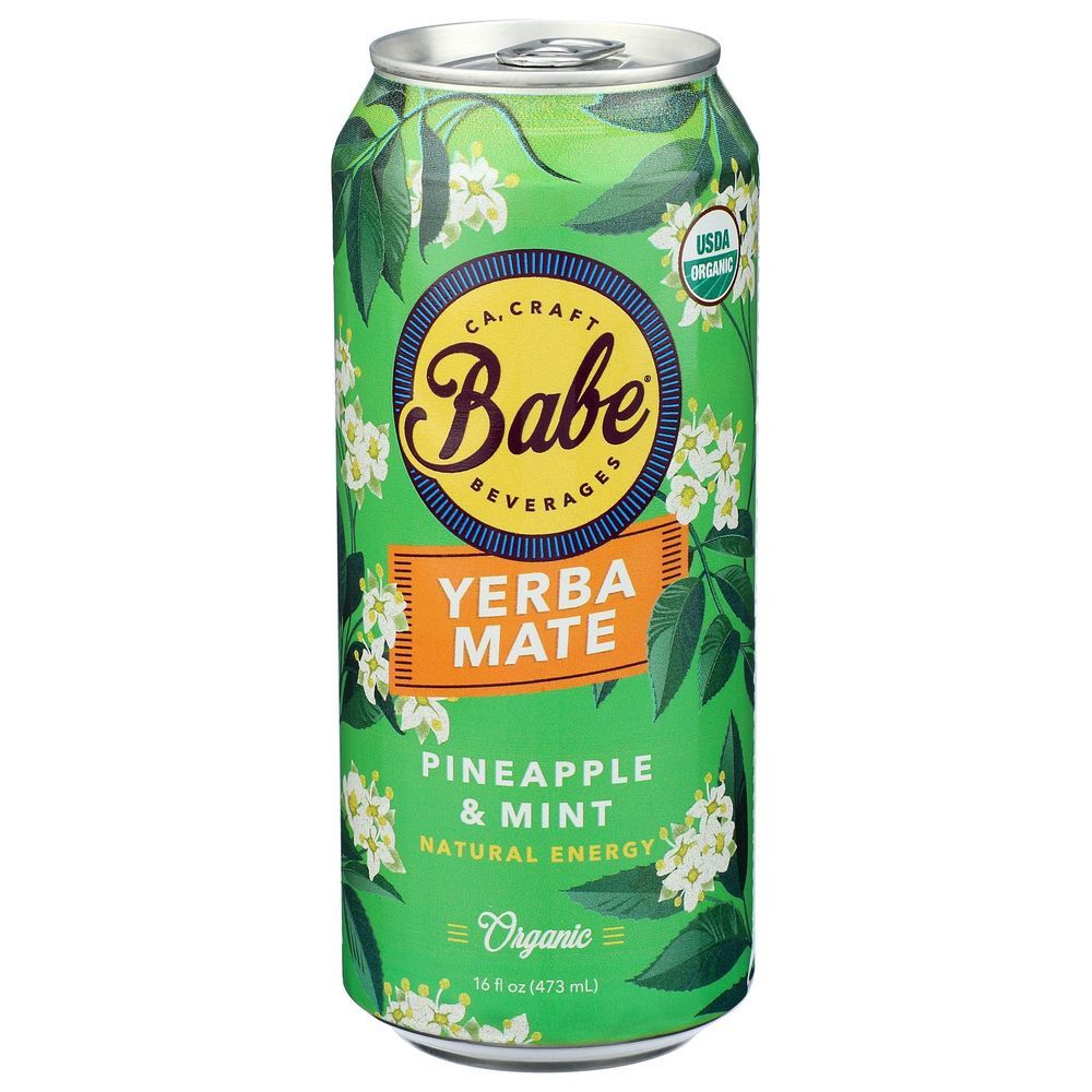 Babe Beverages Organic Pineapple And Mint Yerba Mate, 16 Fluid Ounce -- 12 Per Case