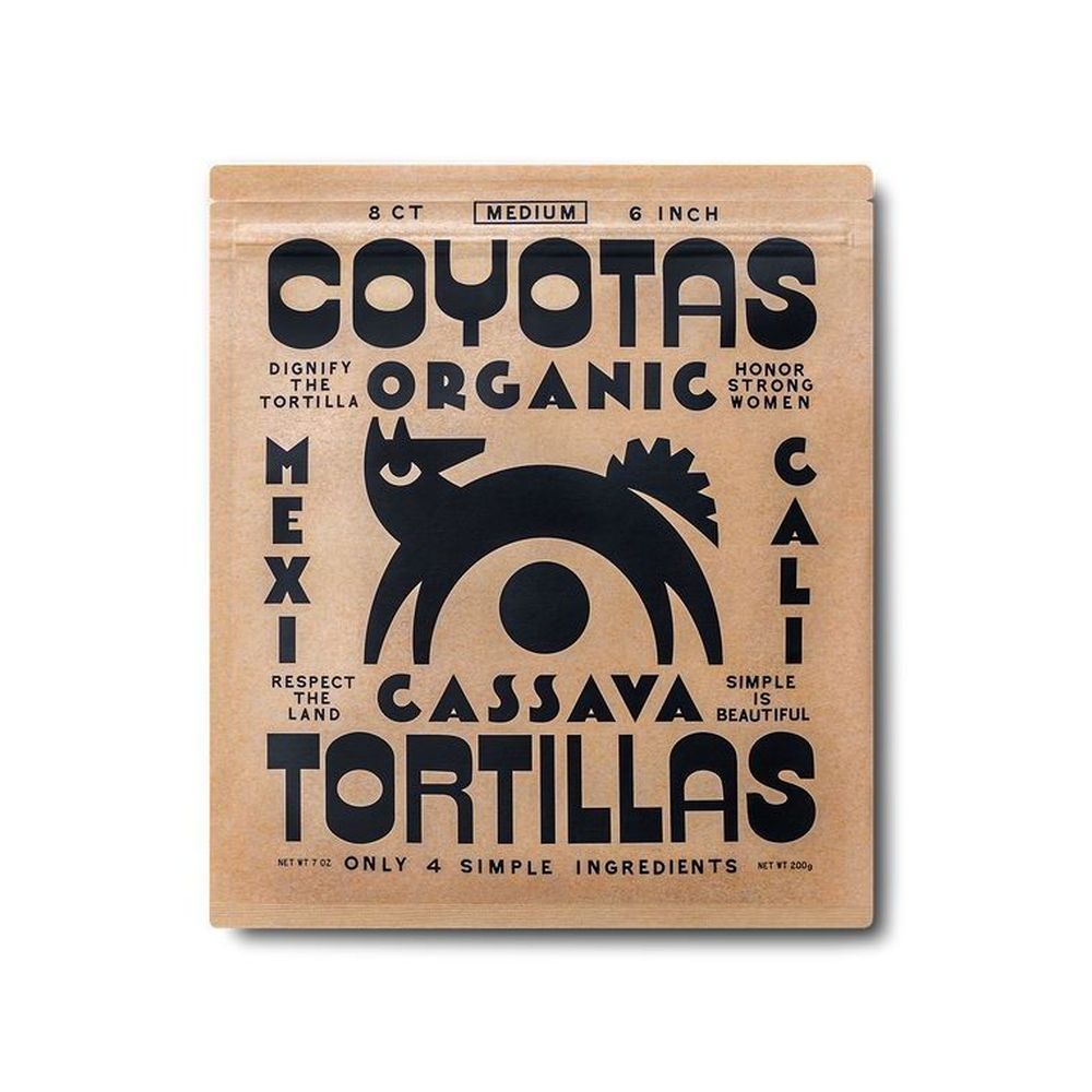 Coyotas Organic 6 Inch Medium Cassava Flour Tortillas, 8 Count -- 12 Per Case