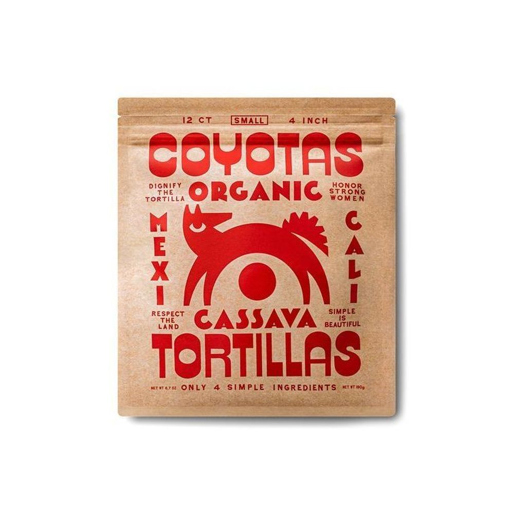 Coyotas Organic 4 Inch Small Cassava Flour Tortillas, 12 Count -- 12 Per Case