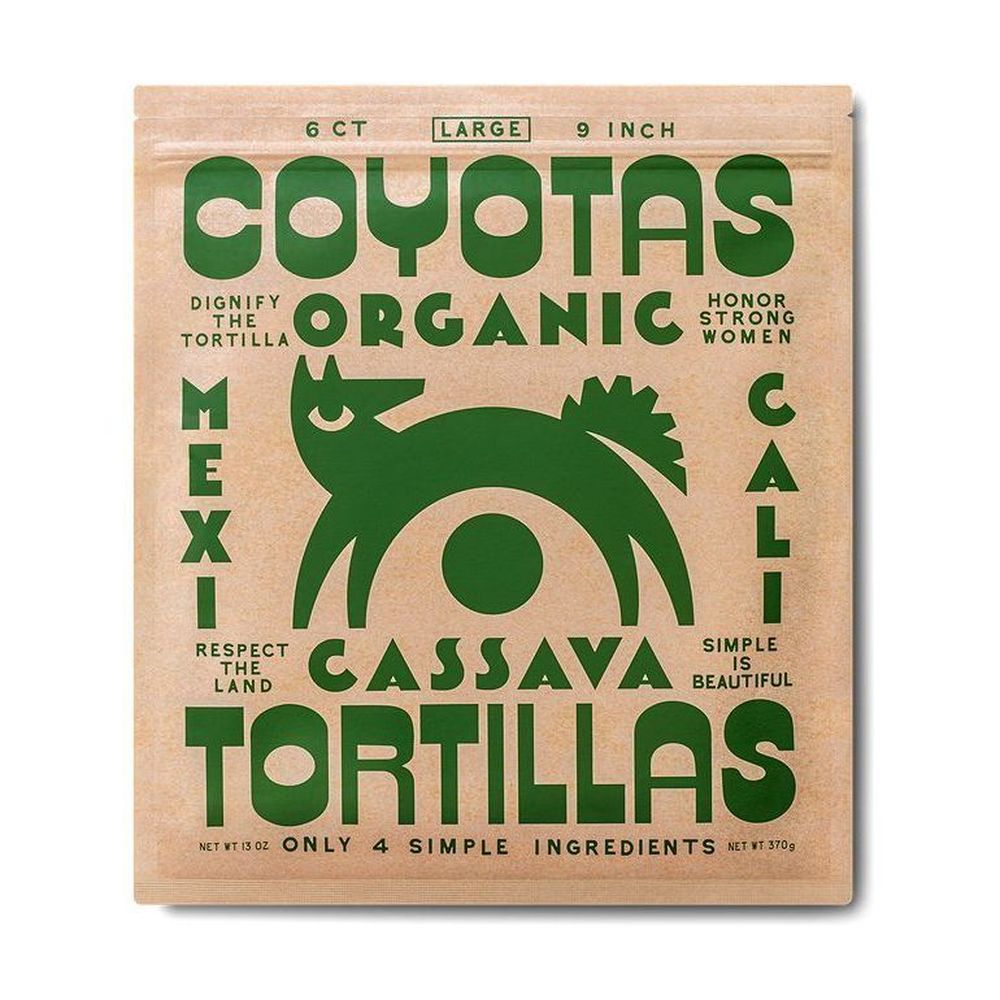 Coyotas Organic 9 Inch Large Cassava Flour Tortillas, 6 Count -- 6 Per Case
