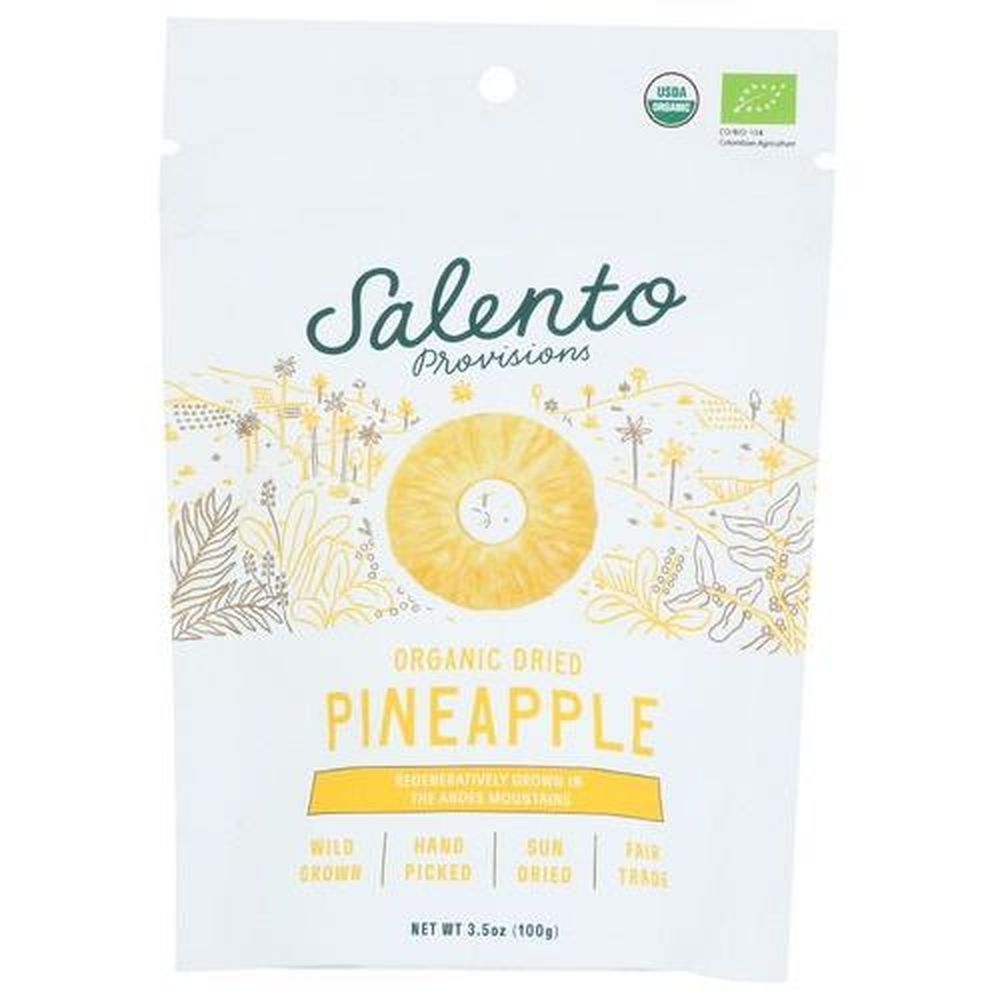 Salento Provisions Organic Dried Pineapple Rings, 3.5 Ounce -- 6 Per Case