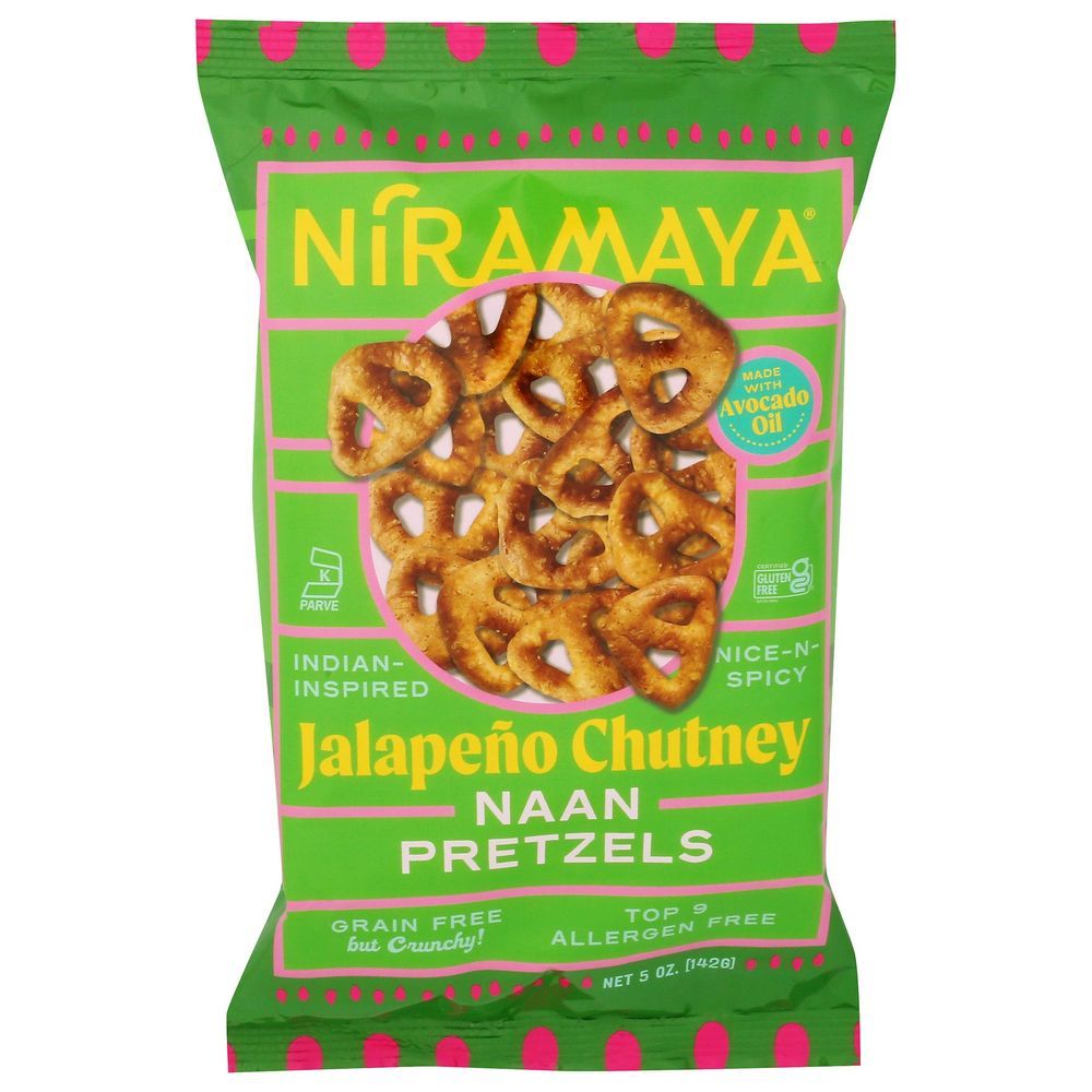Niramaya Jalapeno Chutney Naan Pretzels, 5 Ounce -- 12 Per Case
