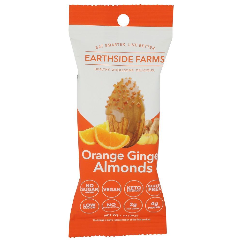 Earthside Farms Orange Ginger Almonds, 1 Ounce -- 10 Per Case