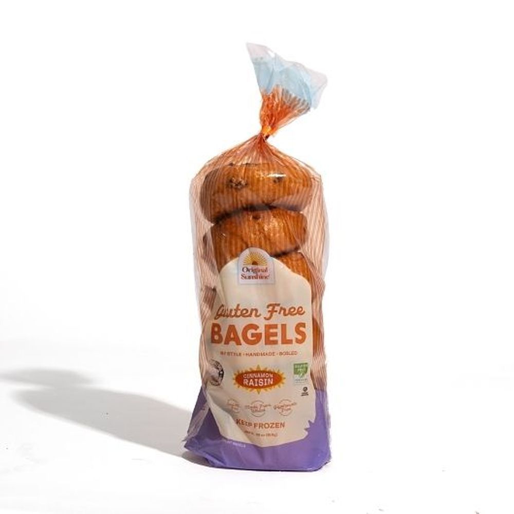 Original Sunshine Gluten Free Cinnamon Raisin Bagel, 6 Count -- 4 Per Case
