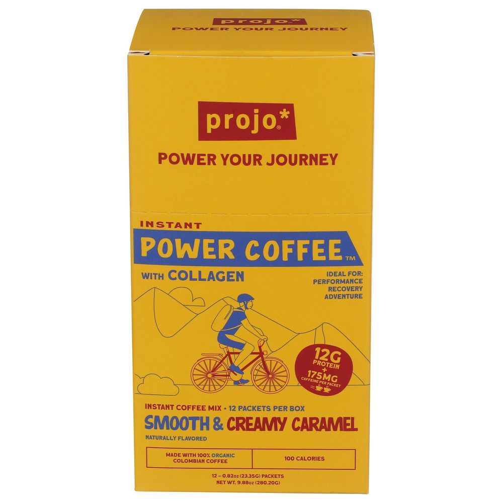 Projo Caramel Latte Flavor Instant Coffee With Collagen, 9.31 Ounce -- 6 Per Case