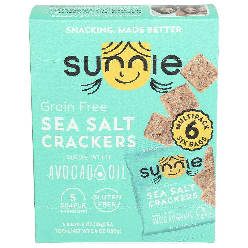 Sunnie Grain Free Sea Salt Crackers, 0.9 Ounce -- 48 Per Case