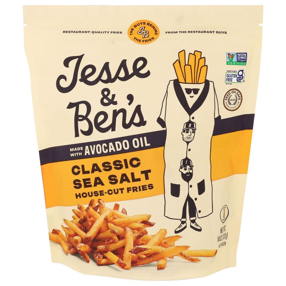 Jesse & Ben's Avocado Oil Classic Sea Salt House-cut Fries, 14 Ounce -- 6 Per Case