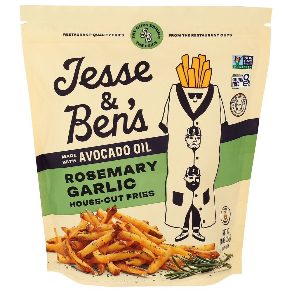 Jesse & Ben's Avocado Oil Rosemary Garlic House-cut Fries, 14 Ounce -- 6 Per Case
