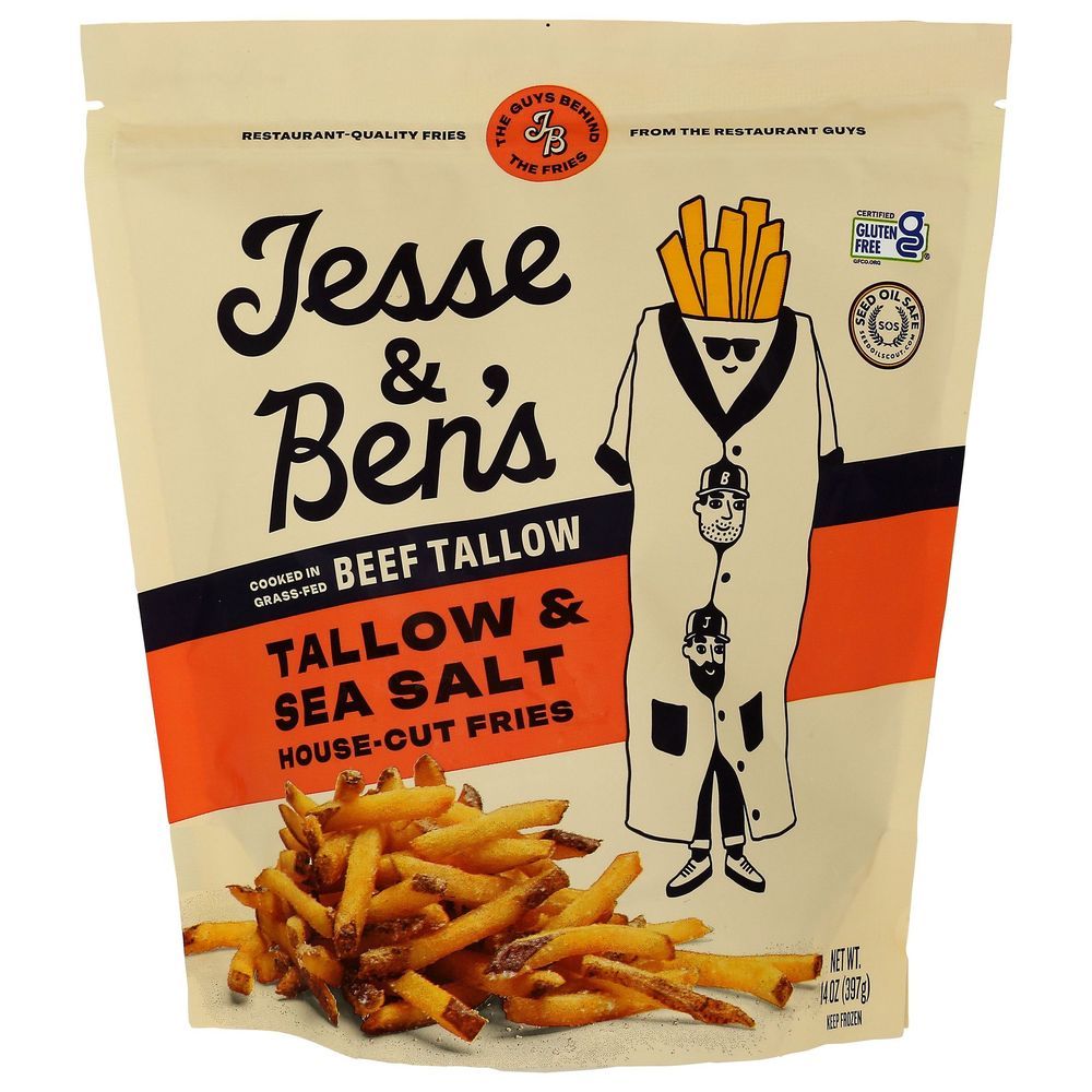 Jesse & Ben's Beef Tallow And Sea Salt House-cut Fries, 14 Ounce -- 6 Per Case