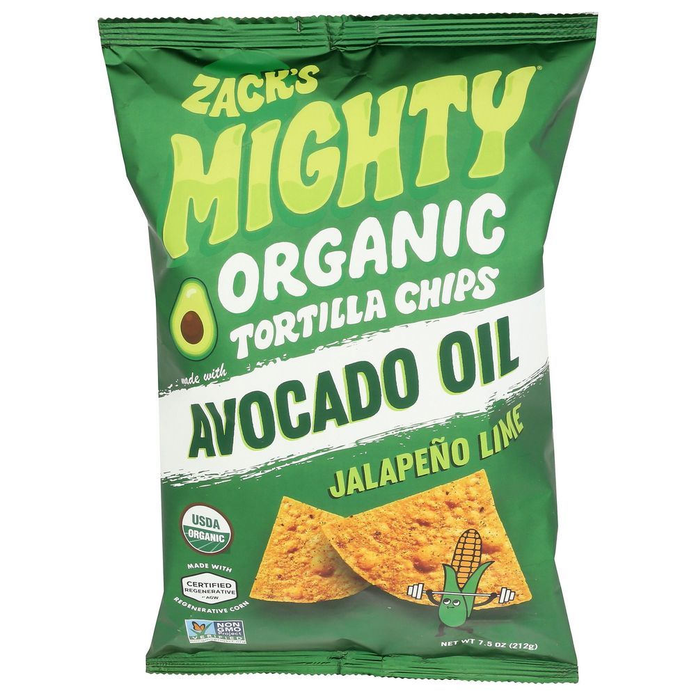 Zack's Mighty Jalapeno Lime Tortilla Chips, 7.5 Ounce -- 9 Per Case