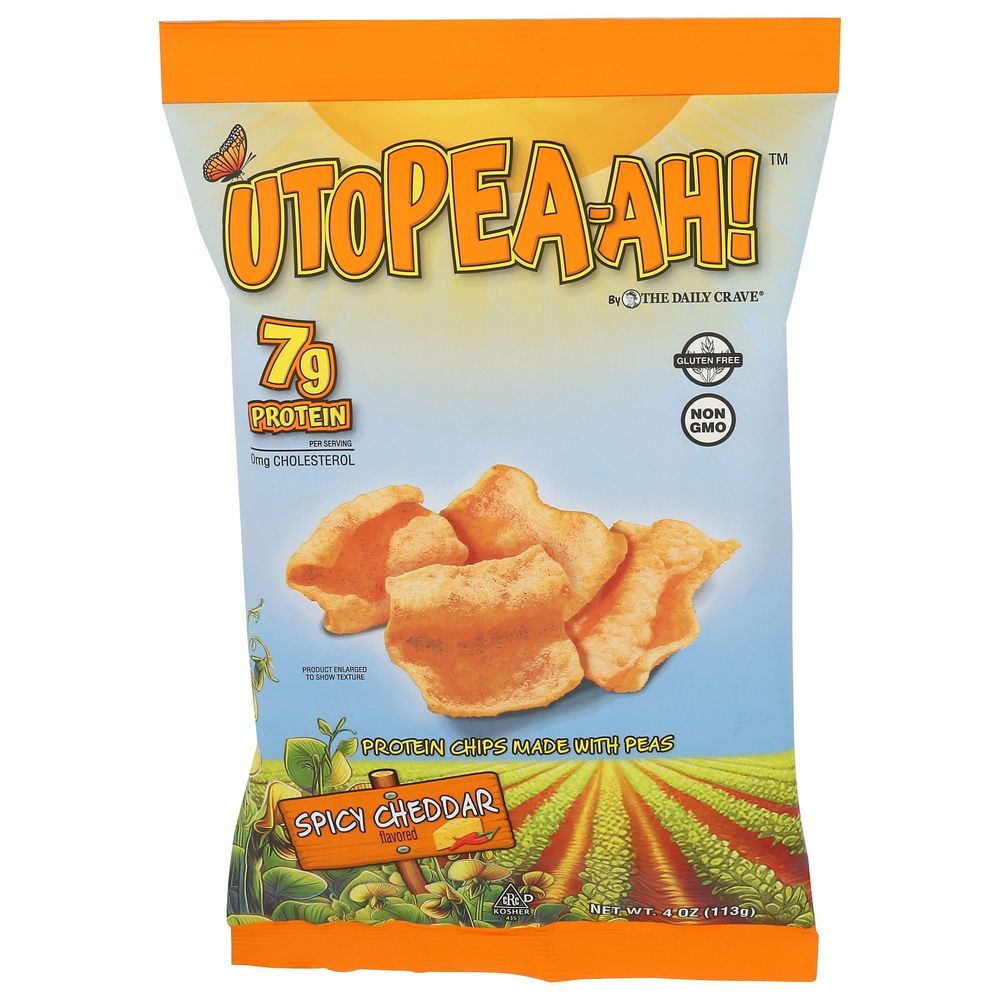 The Daily Crave Utopea Ah Spicy Cheddar Protein Chips, 4 Ounce -- 8 Per Case