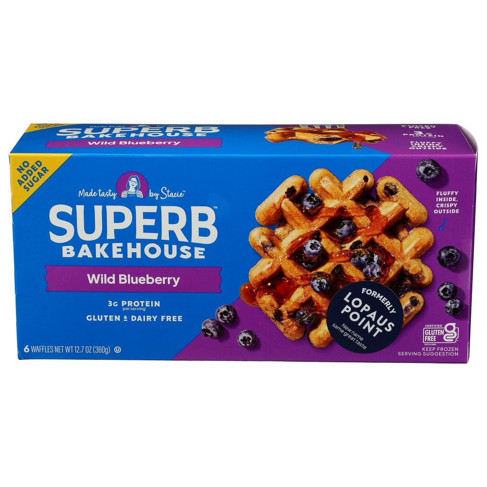 Superb Bakehouse Wild Blueberry Waffles, 12.7 Ounce -- 8 Per Case