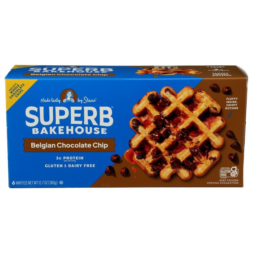 Superb Bakehouse Belgian Chocolate Chip Waffles, 12.7 Ounce -- 8 Per Case