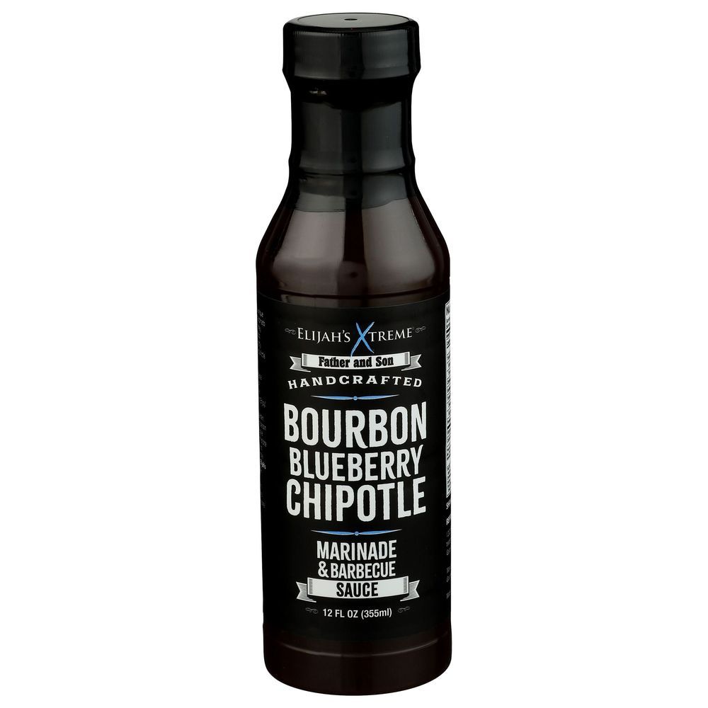 Elijahs Xtreme Bourbon Blueberry Chipotle Marinade And Barbecue Sauce, 12 Fluid Ounce -- 6 Per Case
