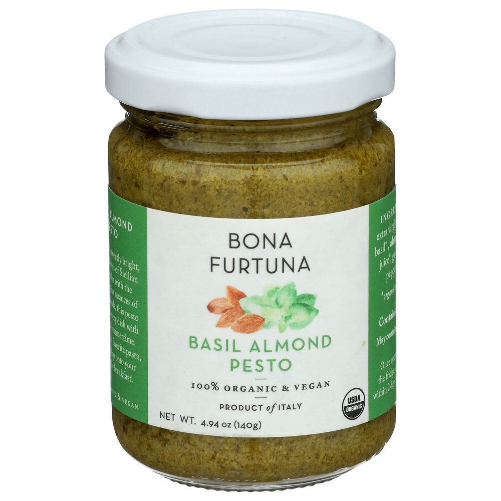 Bona Furtuna Organic Basil Almond Pesto, 4.94 Ounce -- 6 Per Case