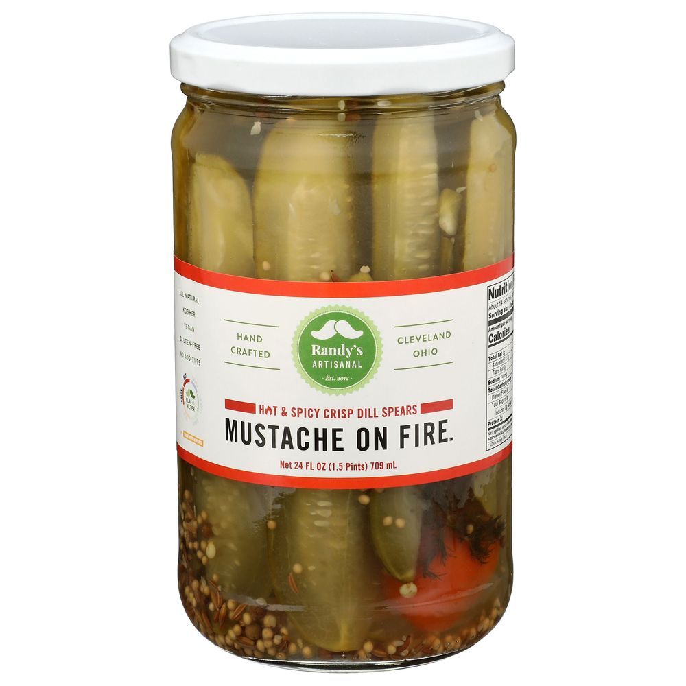 Randys Mustache On Fire Hot Pickles, 24 Ounce -- 6 Per Case