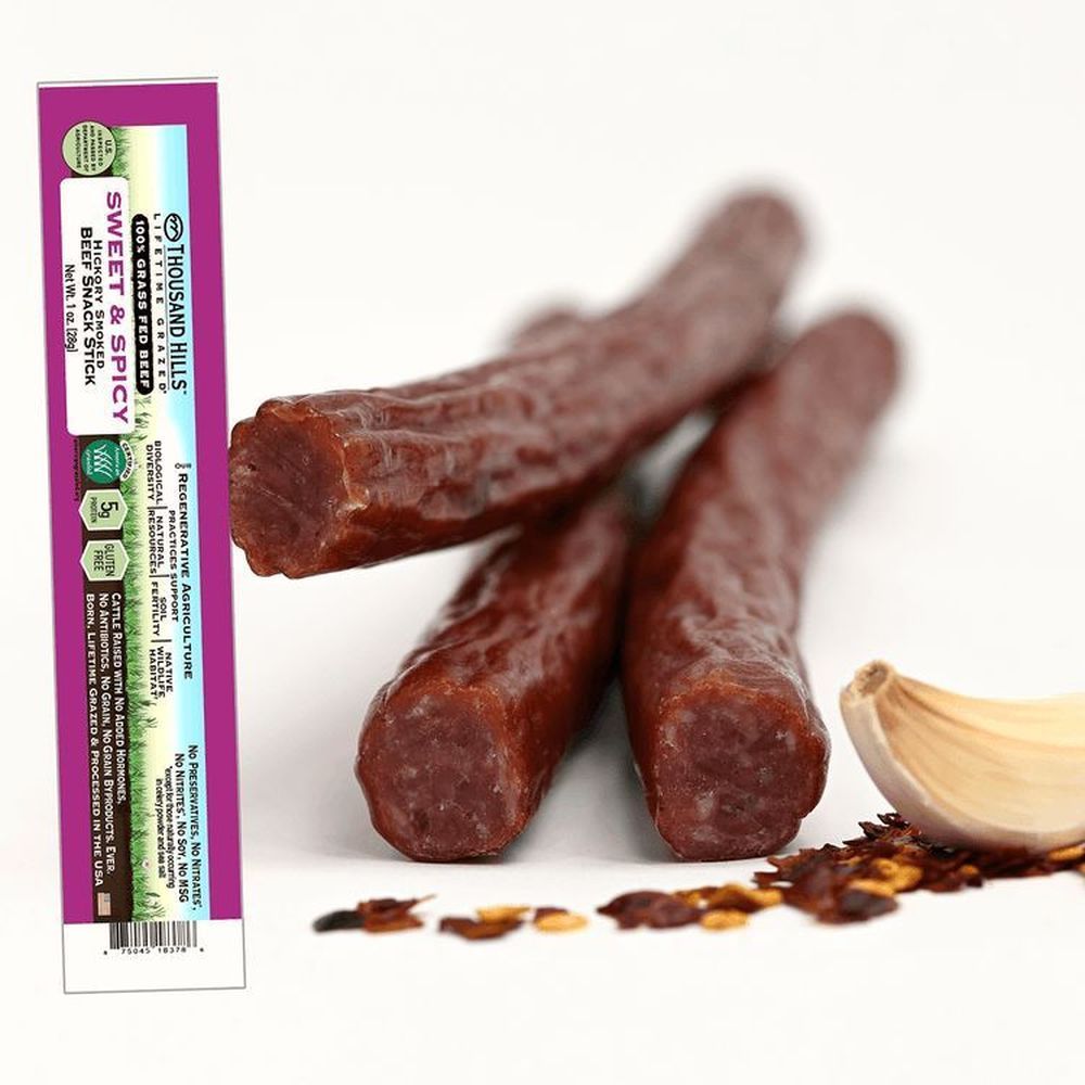 Thousand Hills Grass Fed Sweet And Spicy Snack Stick, 1 Ounce -- 48 Per Case