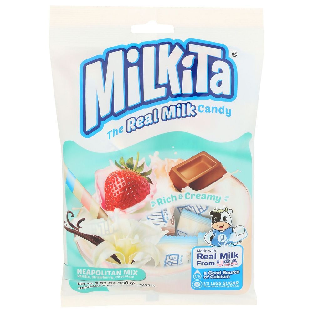 Milkita Neapolitan Mix Real Milk Candy, 3.52 Ounce -- 12 Per Case