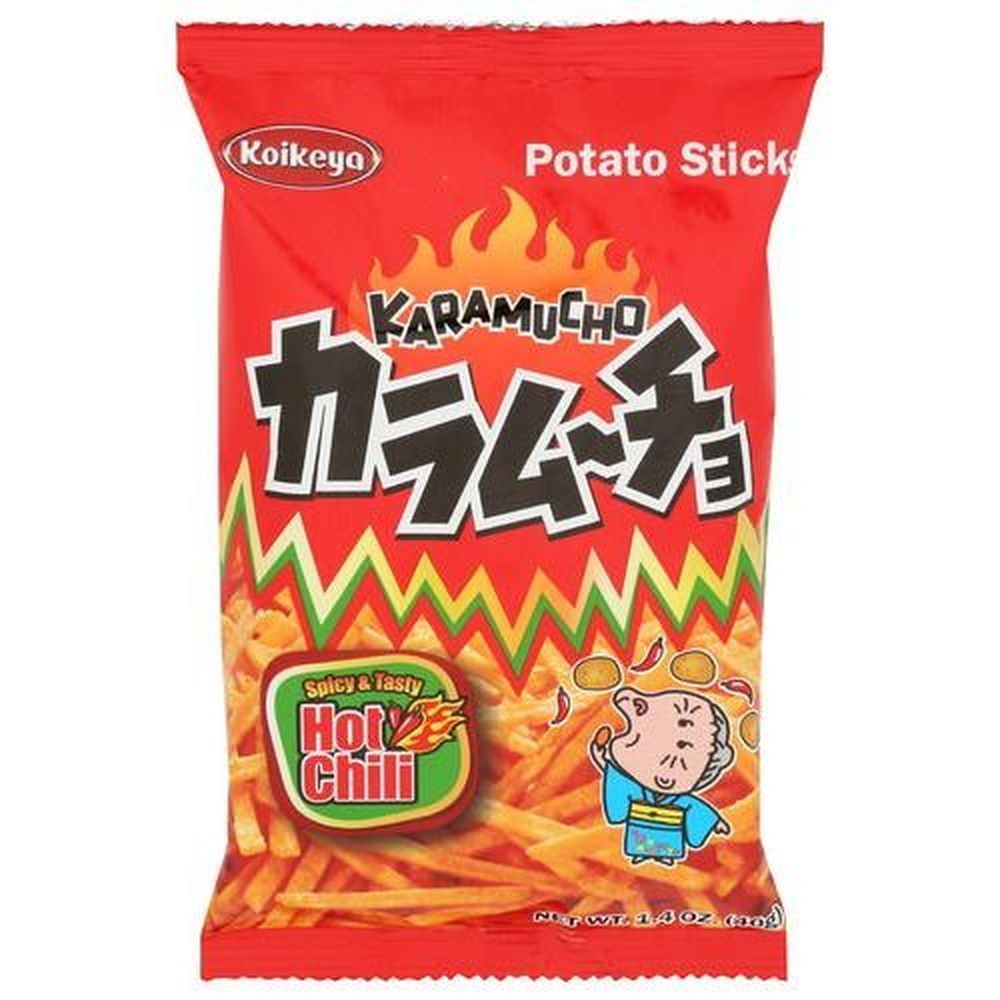 Koikeya Karamucho Hot Chili Potato Sticks, 1.4 Ounce -- 24 Per Case