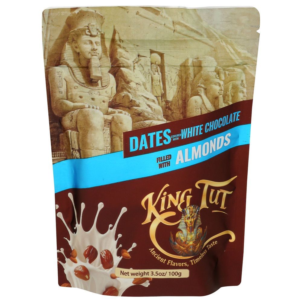 King Tut Dates Covered With White Chocolate And Filled With Almonds, 3.5 Ounce -- 6 Per Case