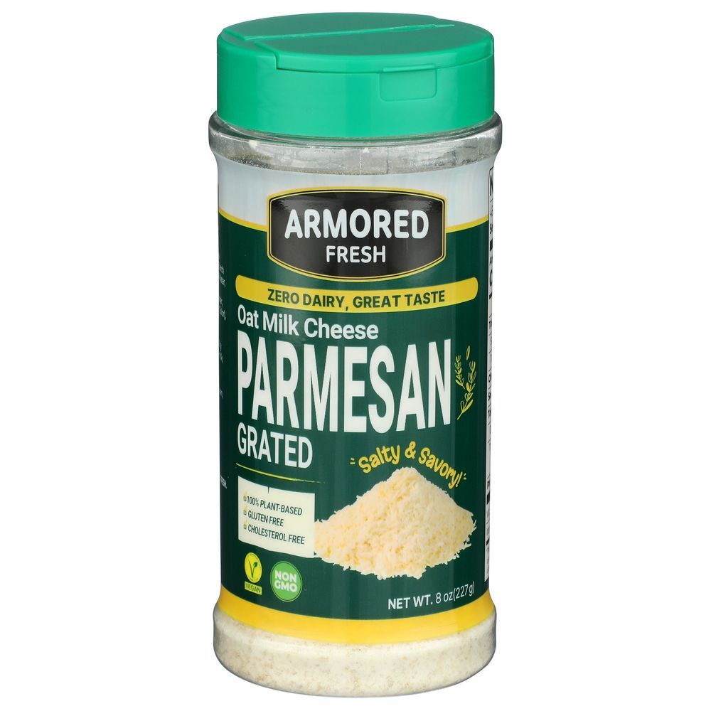 Armored Fresh Oat Milk Salty And Savory Grated Parmesan Cheese, 8 Ounce -- 12 Per Case