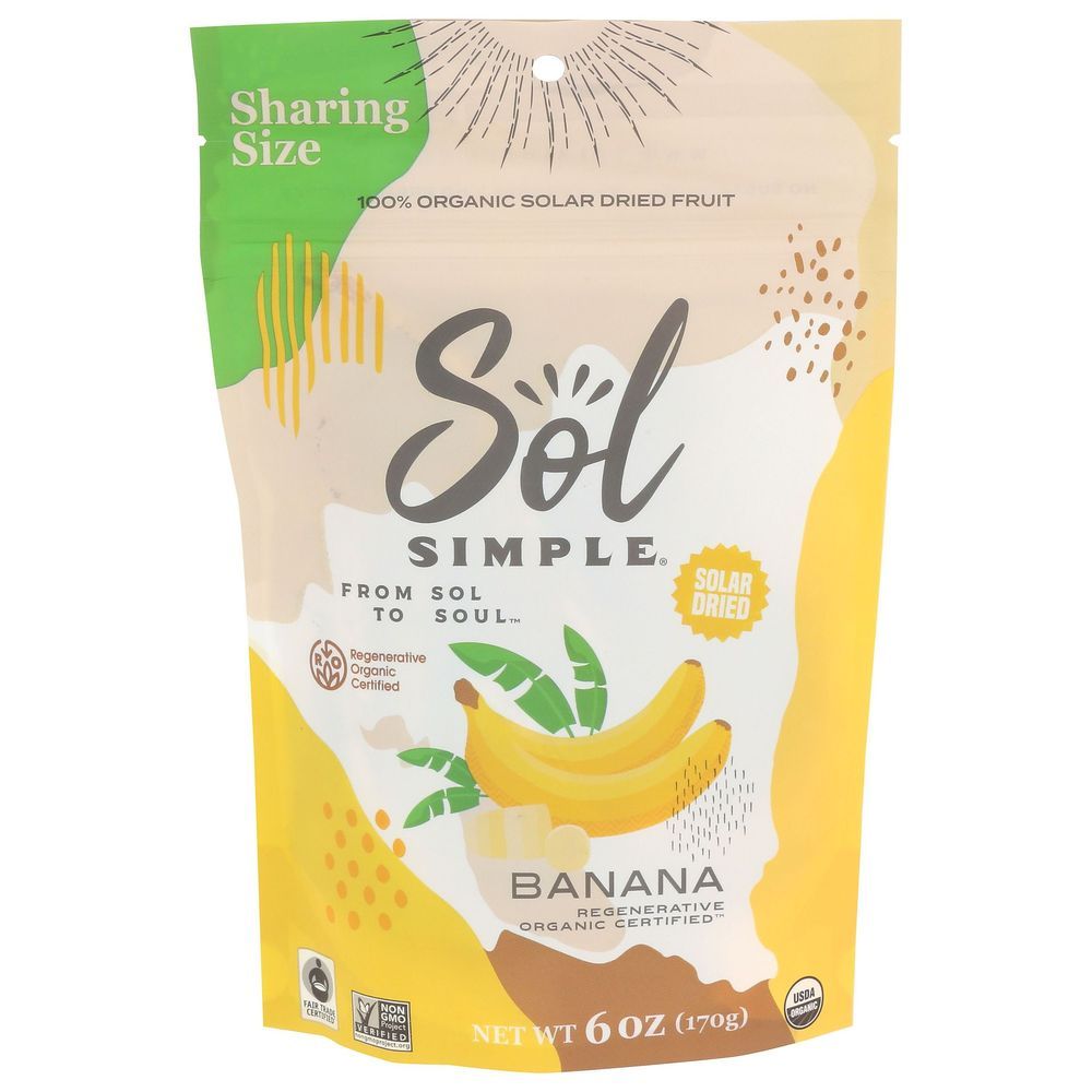 Sol Simple Organic Dried Banana, 6 Ounce -- 6 Per Case