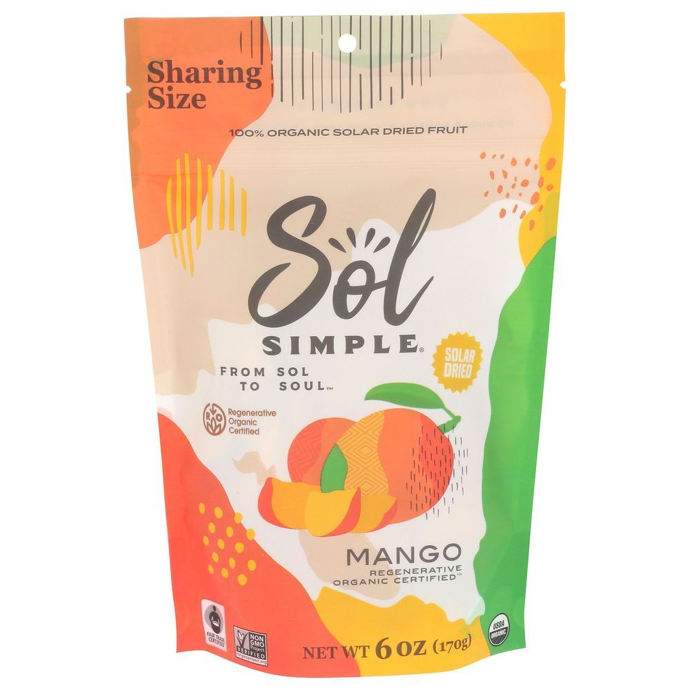 Sol Simple Organic Dried Mango, 6 Ounce -- 6 Per Case
