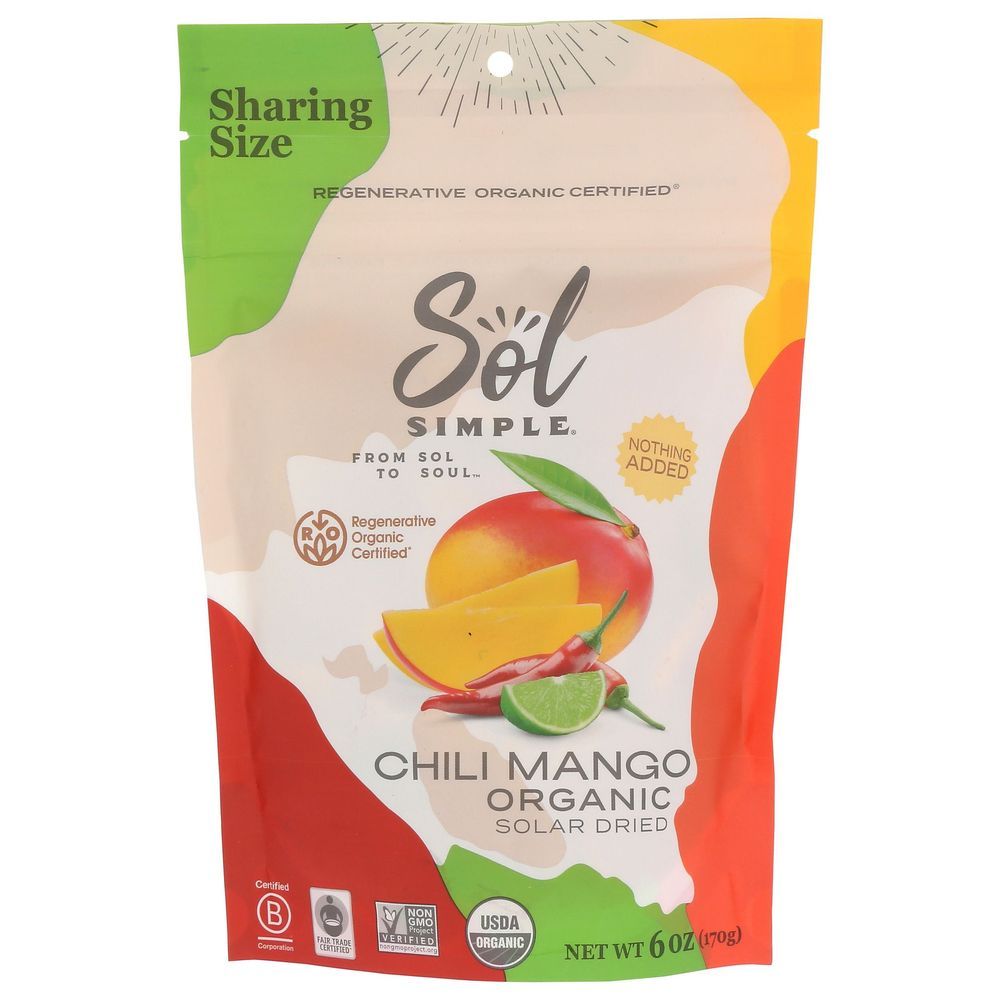 Sol Simple Organic Dried Chili Mango, 6 Ounce -- 6 Per Case