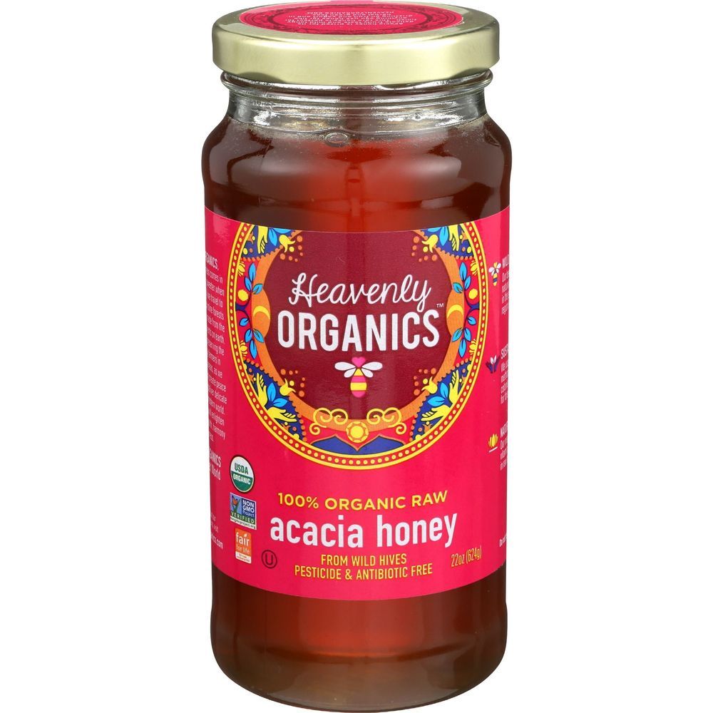 Heavenly Organics Organic Raw Acacia Honey, 22 Ounce -- 6 Per Case