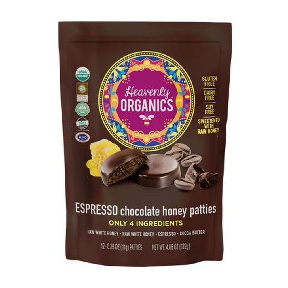 Heavenly Organics Organic Chocolate Espresso Honey Patties, 4.66 Ounce -- 6 Per Case