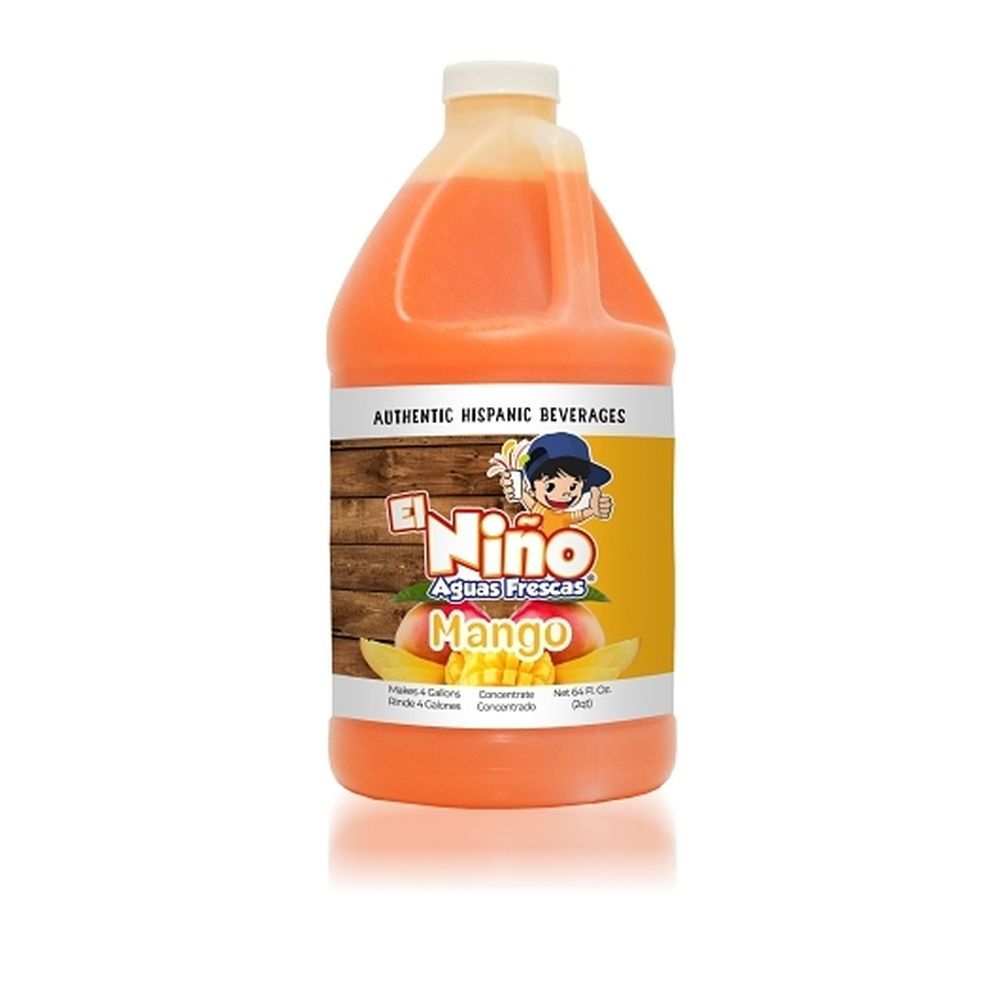 El Nino Aguas Frescas 64 Ounce Mango Hispanic Beverage, 6 Count