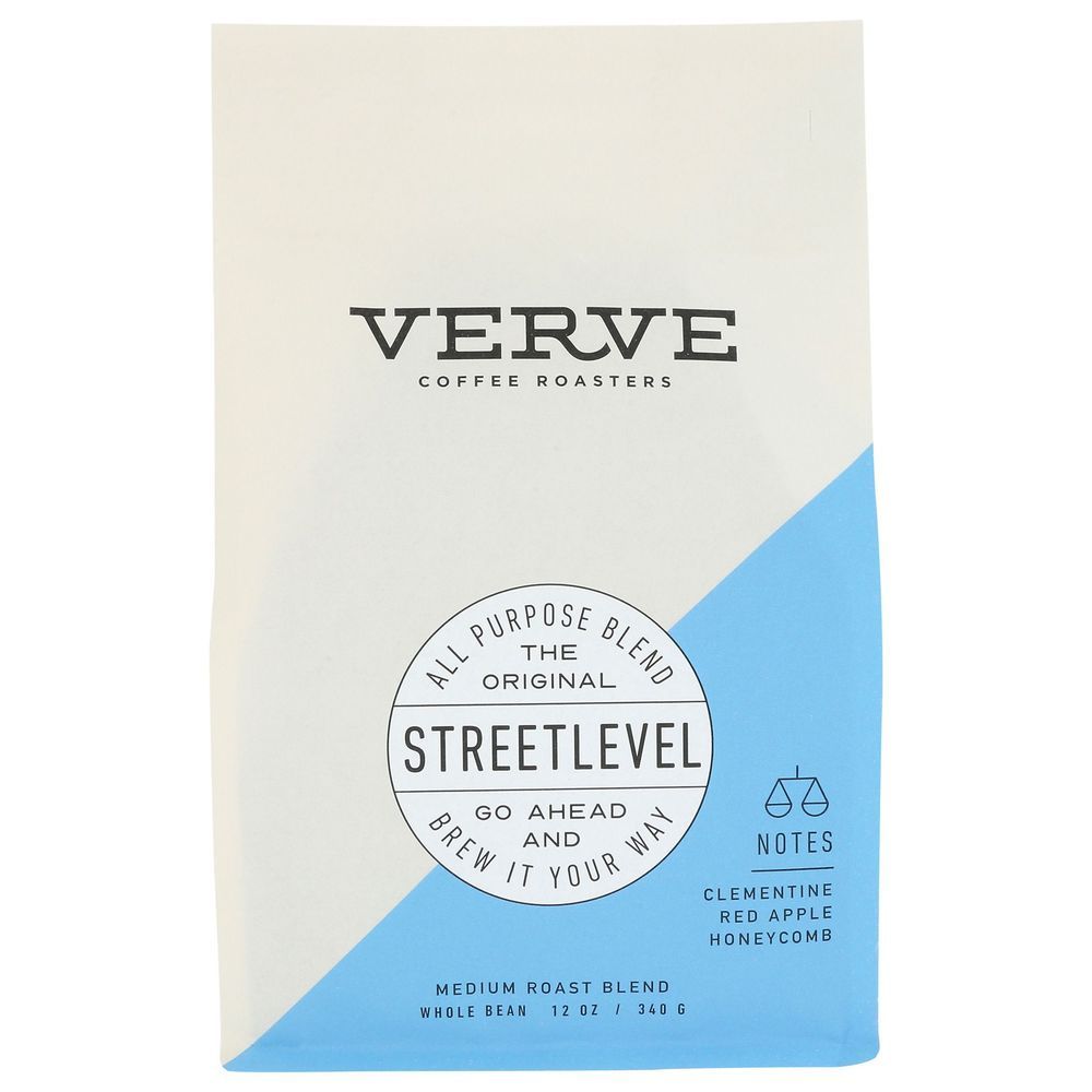 Verve Coffee Roasters Street Level Medium Roast Whole Bean Coffee, 12 Ounce -- 6 Per Case