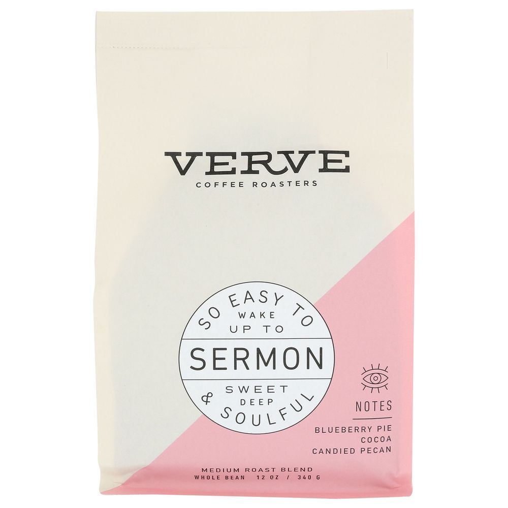 Verve Coffee Roasters Sermon Medium Roast Whole Bean Coffee, 12 Ounce -- 6 Per Case