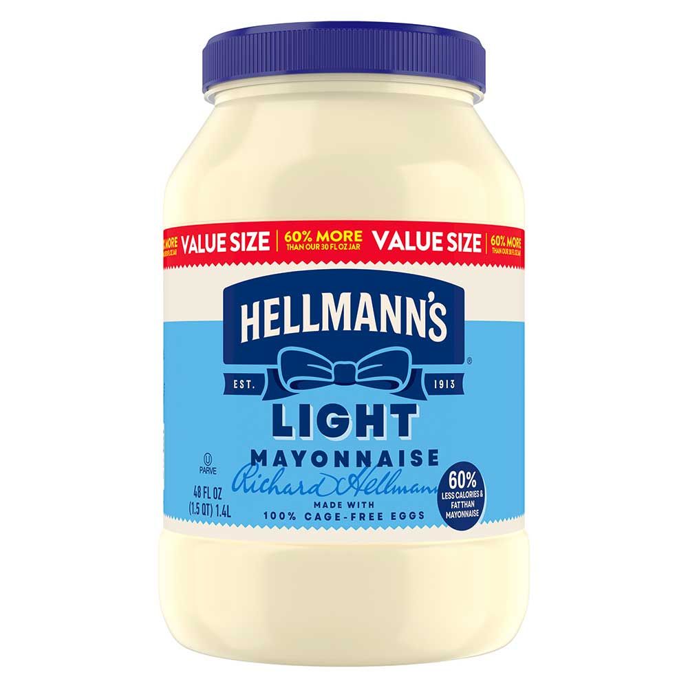 Hellmanns Light Mayonnaise, 48 Fluid Ounce -- 8 Per Case