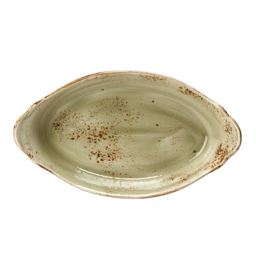 Steelite Craft Green Alumina Vitrified 6.5 Ounce Oval Earred Dish, 24 Count