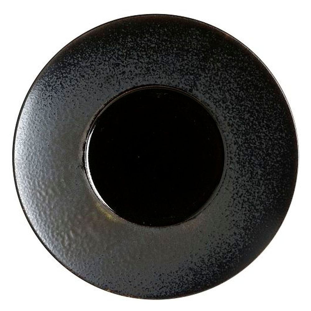 Rene Ozorio Wabi Sabi Slate 11 1/4 Inch Porcelain Rimmed Plate With Glossy Well, 6 Count