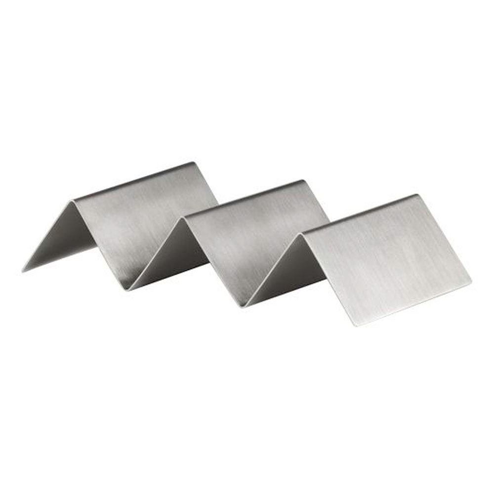 Creations Stainless Steel 6 1/8 X 3 1/4 X 1 1/4 Inch Satin Taco Holder, 48 Count