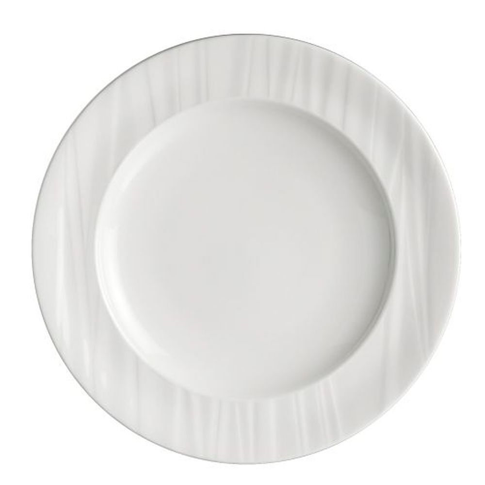 Folio Ruche Bone China 8 Inch Banquet Rim Plate, 24 Count