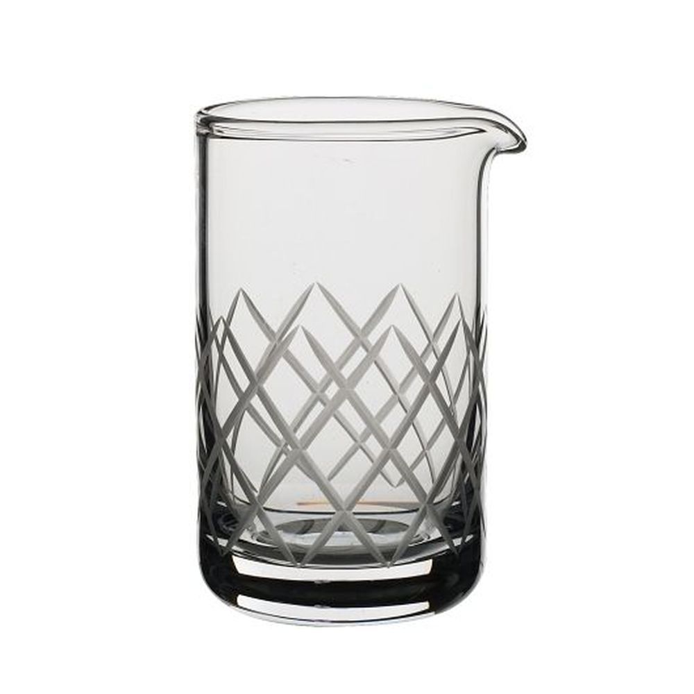 Rona Glass 20.5 Ounce Knox Machine Made Mixing Beaker With Polished Diamond Cuts, 12 Count
