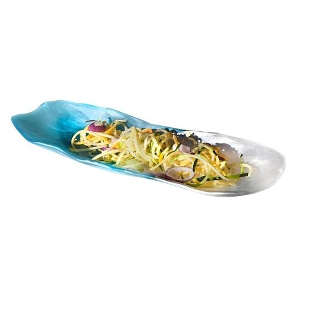 Kenny Mack Charger Ripple Resin Oval Tray, 13 Inch