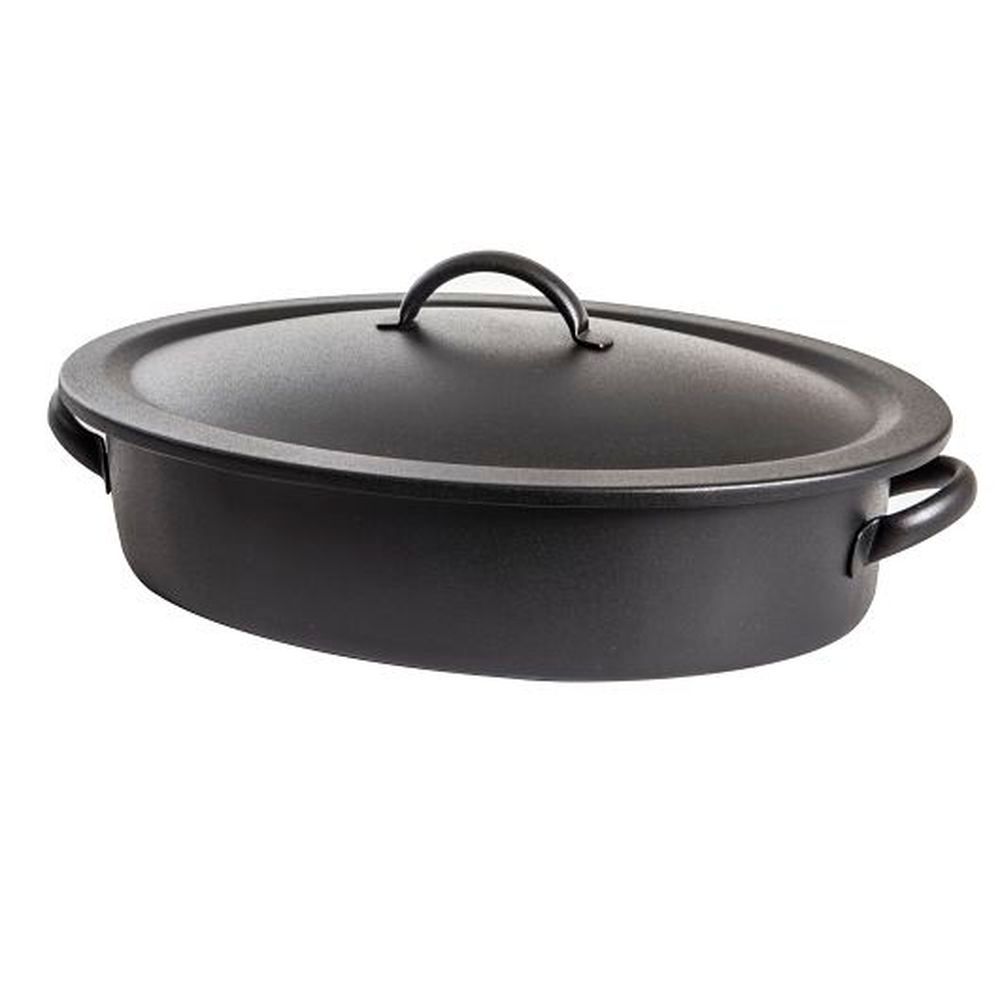 Dw Haber 18/10 Stainless Steel Oval Black Homestyle Chafer, 5 Quart Capacity