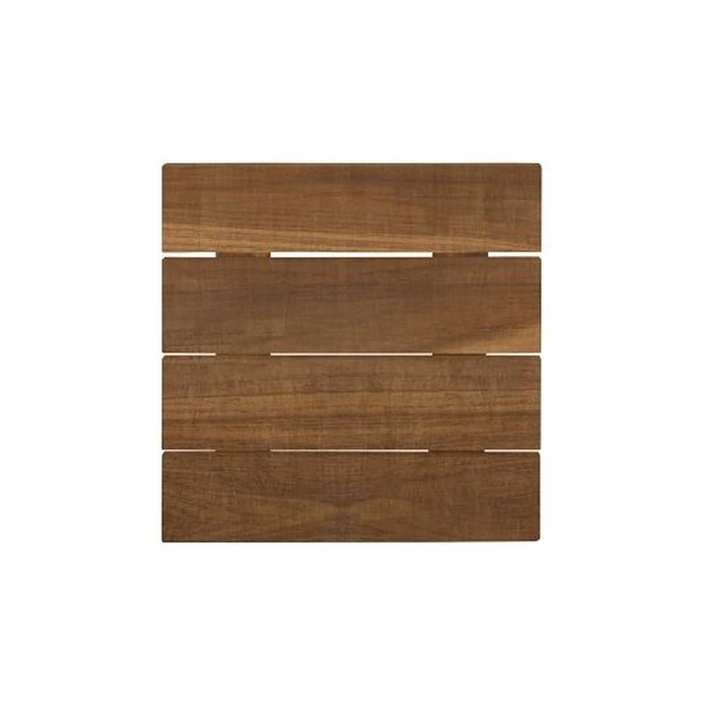 Dw Haber Fusion Natural Teak Wood Slatted Square Tile, 6.0 X 6.0 Inch
