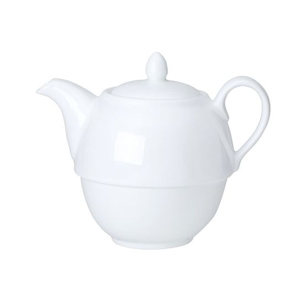 William Edwards Coupe White Bone China 16 Ounce Tea For One Teapot, 6 Count