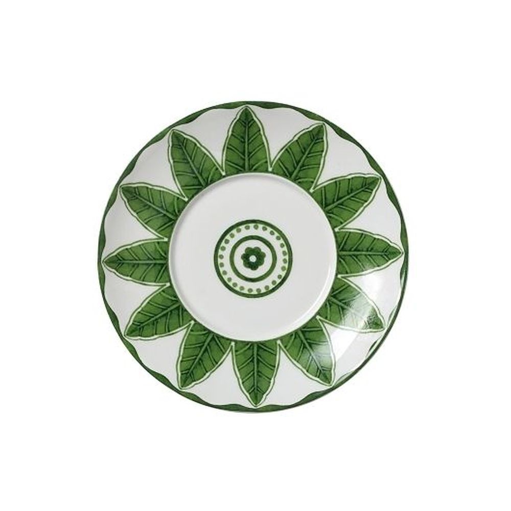 William Edwards Sultans Garden Green Bone China 6 1/3 Inch Saucer, 12 Count