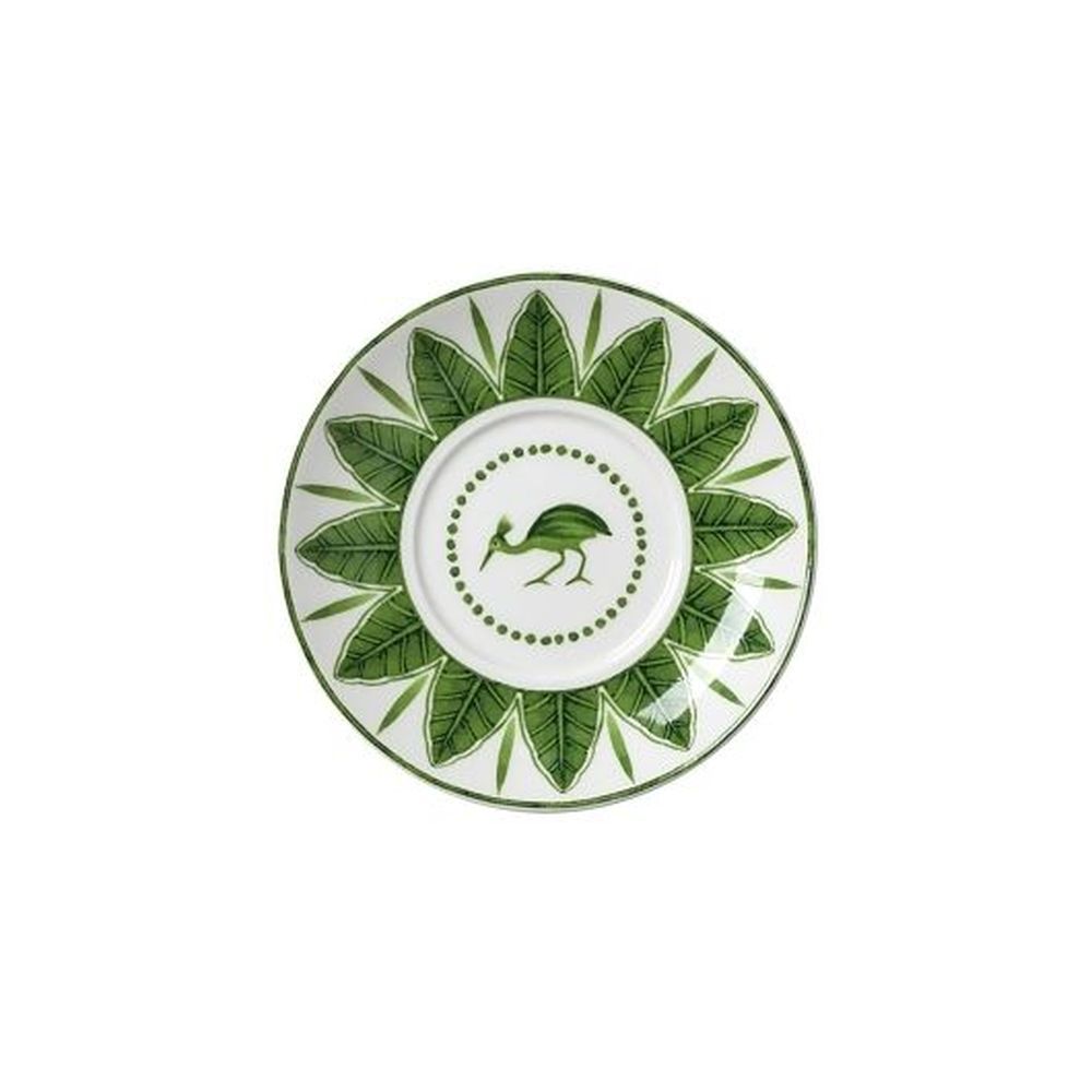 William Edwards Sultans Garden Green Bone China 4 2/3 Inch Espresso Saucer, 12 Count